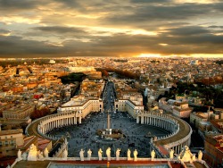 Vista aérea da Praça de São Pedro no Vaticano